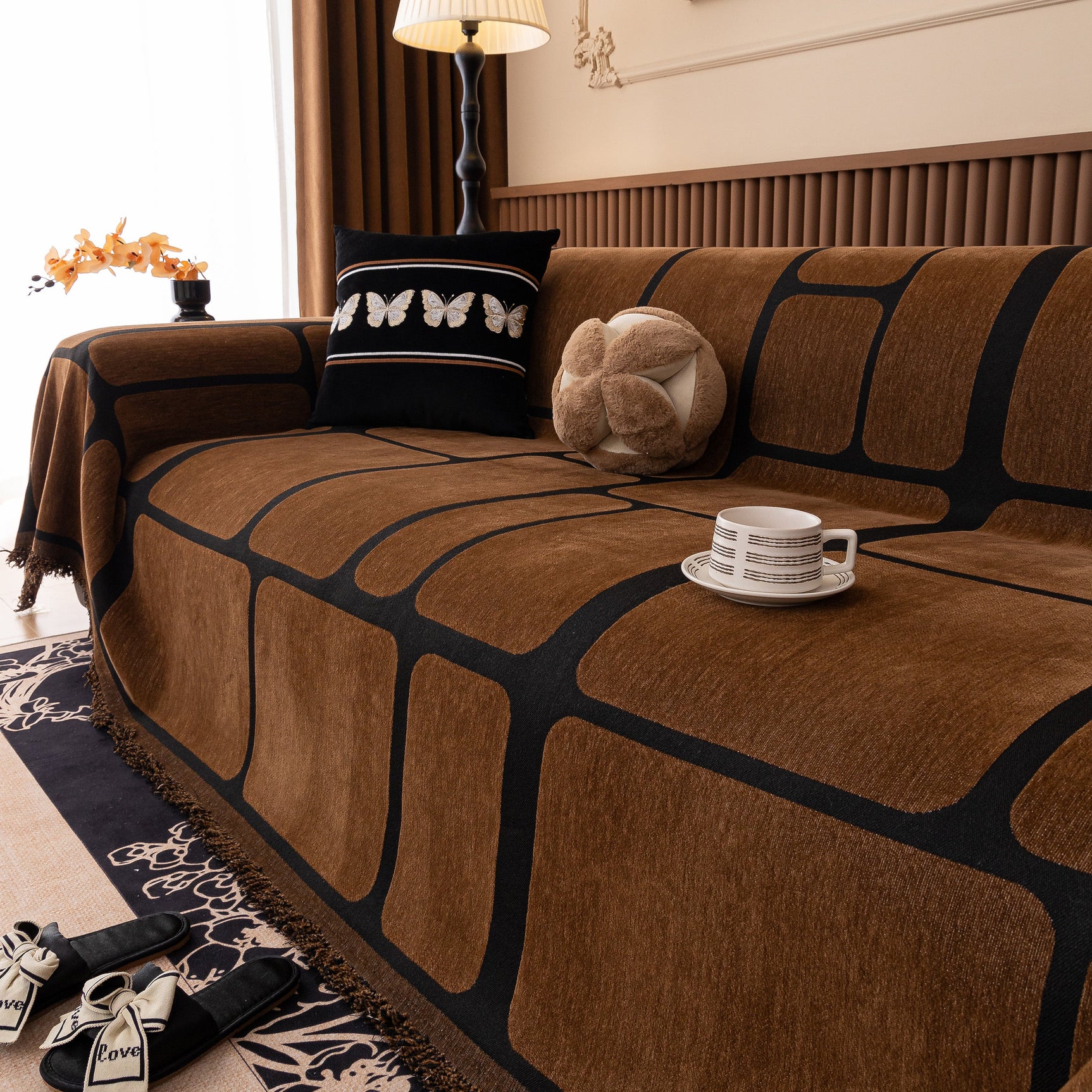 Modern Geometric Sofa Cover Decorative Couch Throw Blanket Furniture Protector - Ornate Home