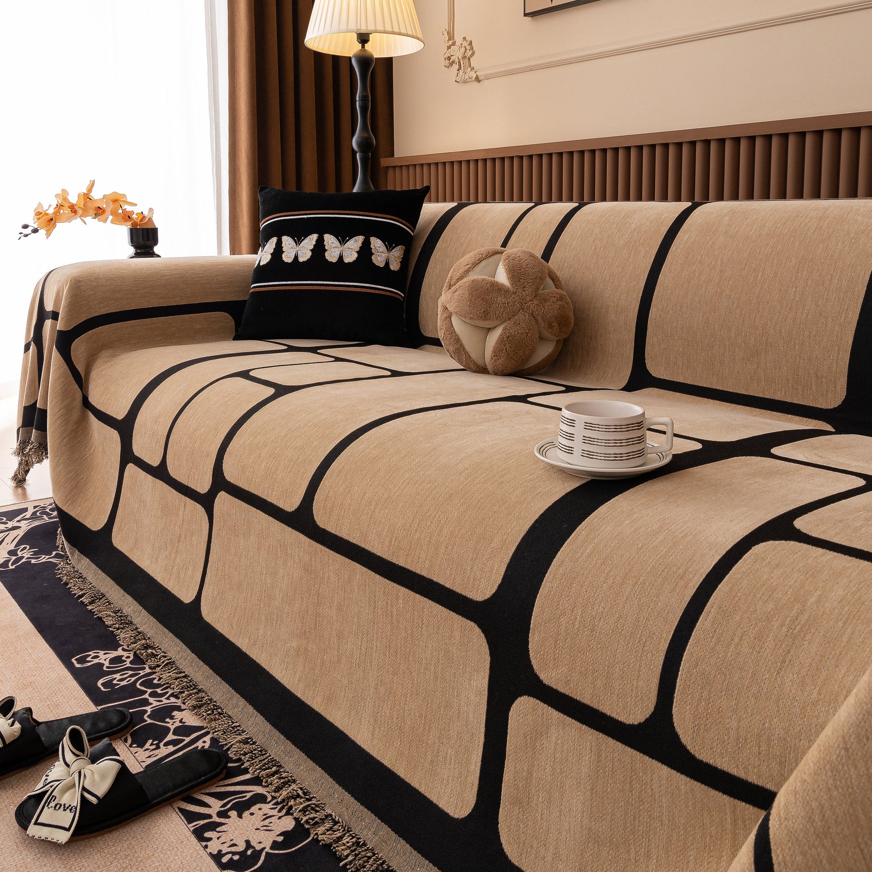 Modern Geometric Sofa Cover Decorative Couch Throw Blanket Furniture Protector - Ornate Home