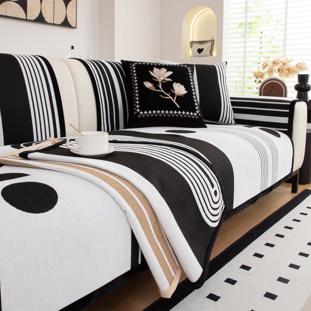 Modern Geometric Sofa Cover - Thick Woven, Pet Friendly, Stylish Couch Protector - Ornate Home