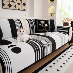 Modern Geometric Sofa Cover - Thick Woven, Pet Friendly, Stylish Couch Protector - Ornate Home