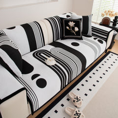 Modern Geometric Sofa Cover - Thick Woven, Pet Friendly, Stylish Couch Protector - Ornate Home