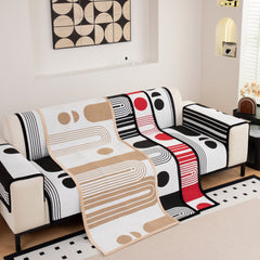 Modern Geometric Sofa Cover - Thick Woven, Pet Friendly, Stylish Couch Protector - Ornate Home