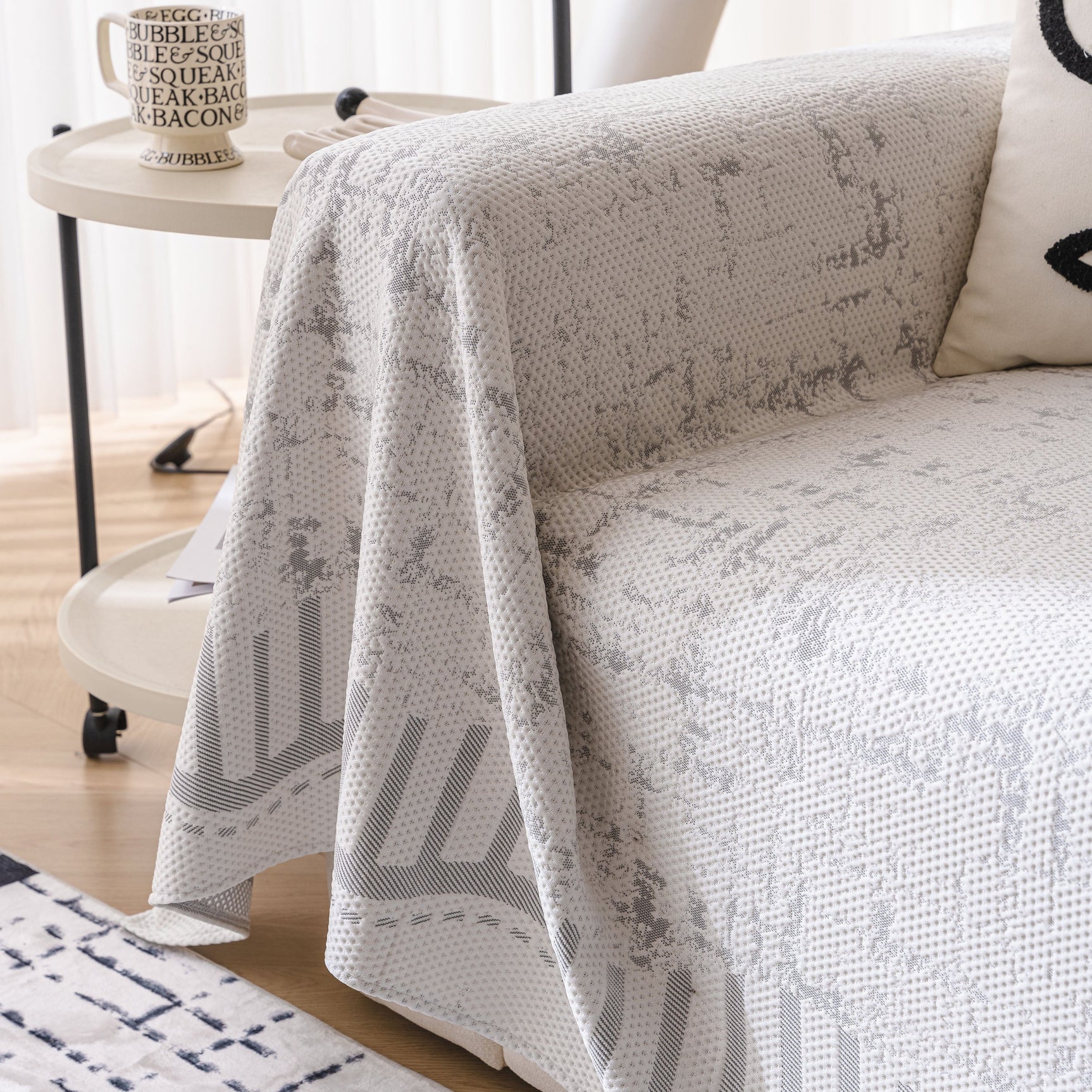 Modern Light Luxury Silky Smooth Couch Throw Protector, Washable Furniture Protector - Ornate Home