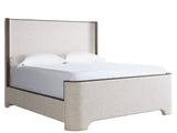 Modern Linen/Sable Upholstered King Bed - Ornate Home
