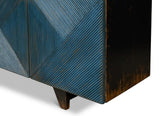 Modern Media Blue Low Wall Console For Tv - Ornate Home