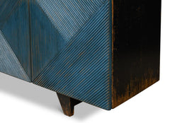 Modern Media Blue Low Wall Console For Tv - Ornate Home