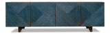 Modern Media Blue Low Wall Console For Tv - Ornate Home