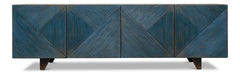 Modern Media Blue Low Wall Console For Tv - Ornate Home