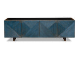 Modern Media Blue Low Wall Console For Tv - Ornate Home