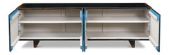 Modern Media Blue Low Wall Console For Tv - Ornate Home
