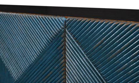Modern Media Blue Low Wall Console For Tv - Ornate Home