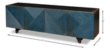 Modern Media Blue Low Wall Console For Tv - Ornate Home