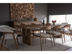 Modern Medium Brown Oak/Oris Snow Barrel Back Dining Chair - Ornate Home