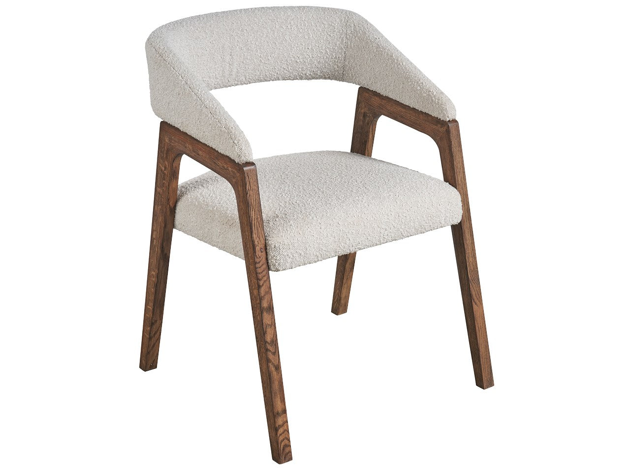 Modern Medium Brown Oak/Oris Snow Barrel Back Dining Chair - Ornate Home