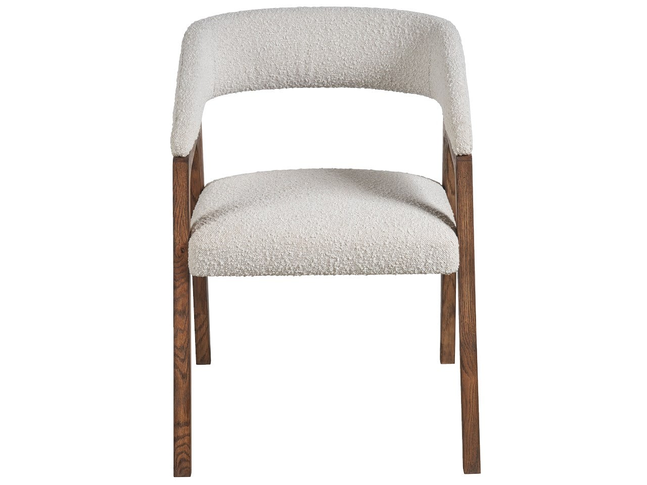 Modern Medium Brown Oak/Oris Snow Barrel Back Dining Chair - Ornate Home