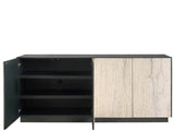 Modern Metal/White Travertine Stone Credenza - Ornate Home