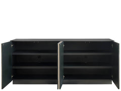Modern Metal/White Travertine Stone Credenza - Ornate Home