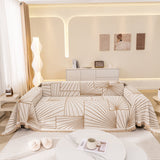 Modern Minimalist Chenille Line Pattern Sofa Cover, Dust and Scratch Resistant Throw Blankets for Couch - Ornate Home