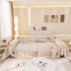 Modern Minimalist Chenille Line Pattern Sofa Cover, Dust and Scratch Resistant Throw Blankets for Couch - Ornate Home