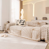Modern Minimalist Chenille Line Pattern Sofa Cover, Dust and Scratch Resistant Throw Blankets for Couch - Ornate Home