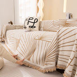 Modern Minimalist Chenille Line Pattern Sofa Cover, Dust and Scratch Resistant Throw Blankets for Couch - Ornate Home