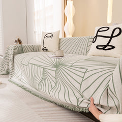 Modern Minimalist Chenille Line Pattern Sofa Cover, Dust and Scratch Resistant Throw Blankets for Couch - Ornate Home