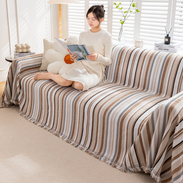 Modern Minimalist Sofa Throw Cover Cotton Knit Throws for Couch Scratch Proof Couch Cover - Ornate Home