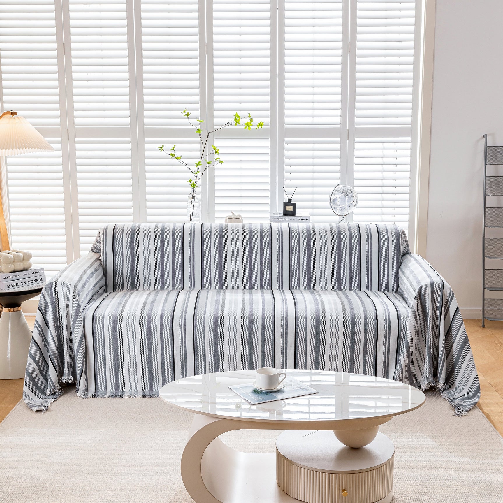 Modern Minimalist Sofa Throw Cover Cotton Knit Throws for Couch Scratch Proof Couch Cover - Ornate Home