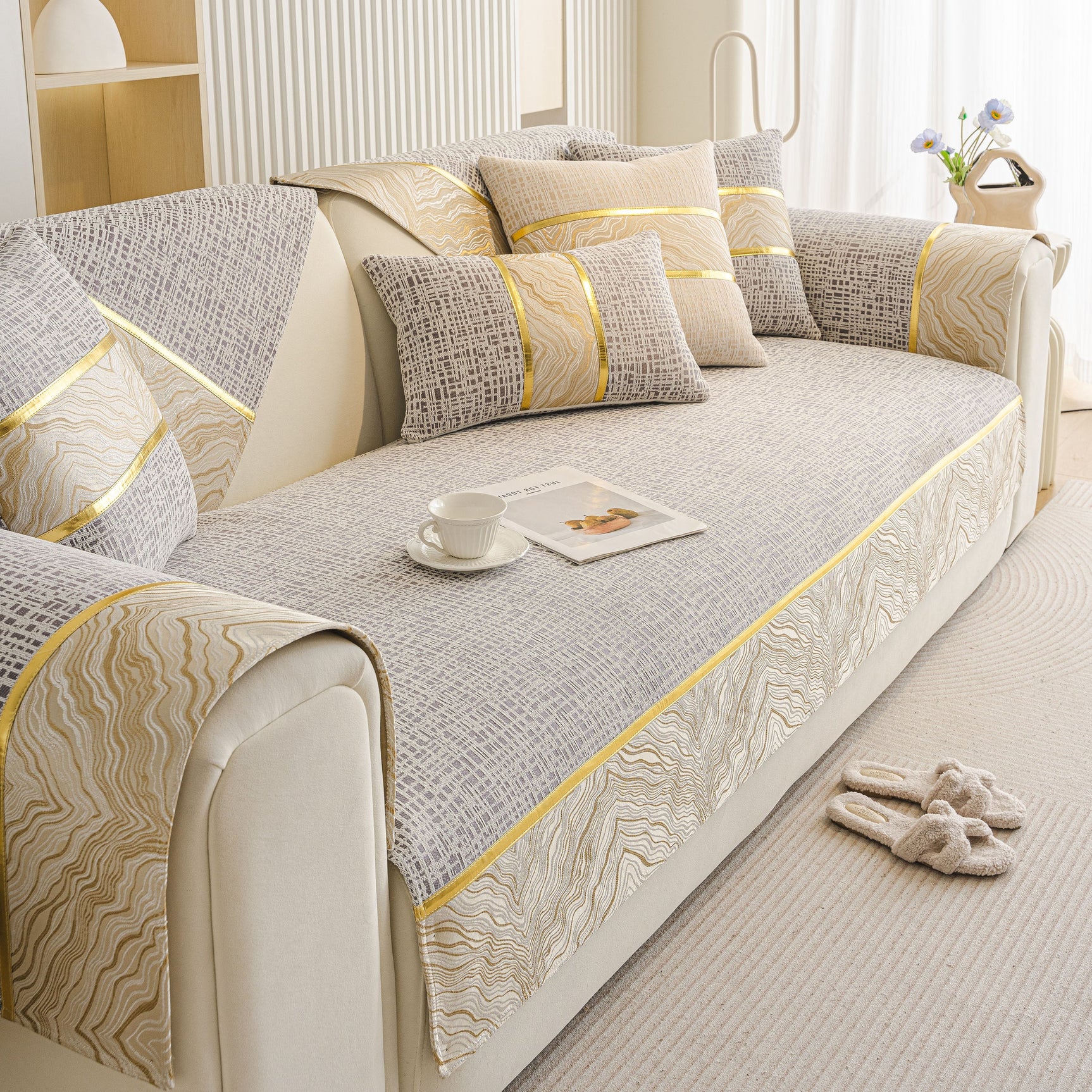 Modern Non-Slip Couch Slipcover, Soft, Durable & Washable Furniture Protector - Ornate Home