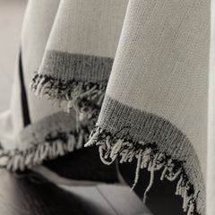 Modern Plaid Heavy Duty Sofa Throw Blanket, Boho Farmhouse Couch Cover with Tassel - Ornate Home