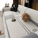 Modern Plaid Heavy Duty Sofa Throw Blanket, Boho Farmhouse Couch Cover with Tassel - Ornate Home