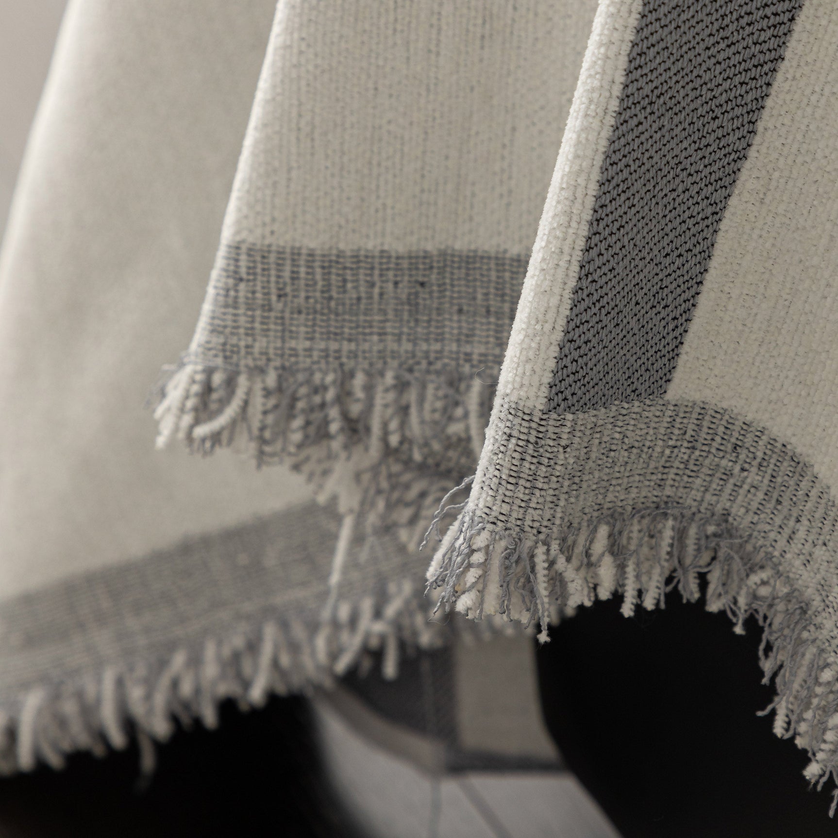 Modern Plaid Heavy Duty Sofa Throw Blanket, Boho Farmhouse Couch Cover with Tassel - Ornate Home