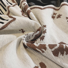 Modern Retro Sofa Throw - Decorative, Washable Chenille Blanket & Couch Protector - Ornate Home