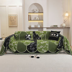 Modern Retro Sofa Throw - Decorative, Washable Chenille Blanket & Couch Protector - Ornate Home