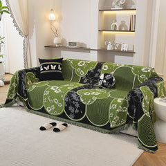 Modern Retro Sofa Throw - Decorative, Washable Chenille Blanket & Couch Protector - Ornate Home