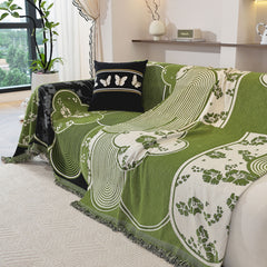 Modern Retro Sofa Throw - Decorative, Washable Chenille Blanket & Couch Protector - Ornate Home