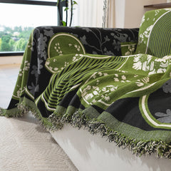Modern Retro Sofa Throw - Decorative, Washable Chenille Blanket & Couch Protector - Ornate Home
