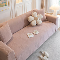 Modern Slipcovers Geometric Textured Stretchable Sofa Cover for Couch with Chaise - Ornate Home