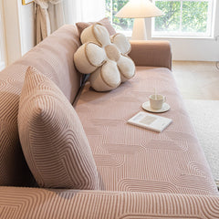 Modern Slipcovers Geometric Textured Stretchable Sofa Cover for Couch with Chaise - Ornate Home