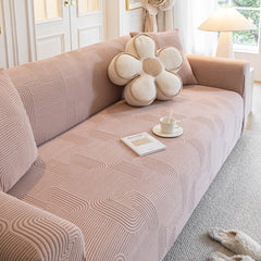 Modern Slipcovers Geometric Textured Stretchable Sofa Cover for Couch with Chaise - Ornate Home