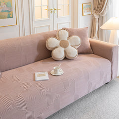 Modern Slipcovers Geometric Textured Stretchable Sofa Cover for Couch with Chaise - Ornate Home