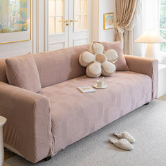 Modern Slipcovers Geometric Textured Stretchable Sofa Cover for Couch with Chaise - Ornate Home