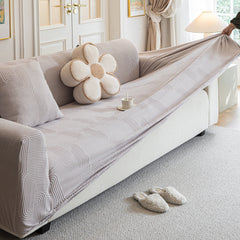 Modern Slipcovers Geometric Textured Stretchable Sofa Cover for Couch with Chaise - Ornate Home