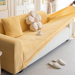 Modern Slipcovers Geometric Textured Stretchable Sofa Cover for Couch with Chaise - Ornate Home