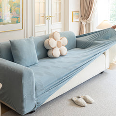 Modern Slipcovers Geometric Textured Stretchable Sofa Cover for Couch with Chaise - Ornate Home
