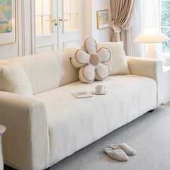 Modern Slipcovers Geometric Textured Stretchable Sofa Cover for Couch with Chaise - Ornate Home