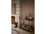 Modern Smoked Bronze Bar Cart - Ornate Home