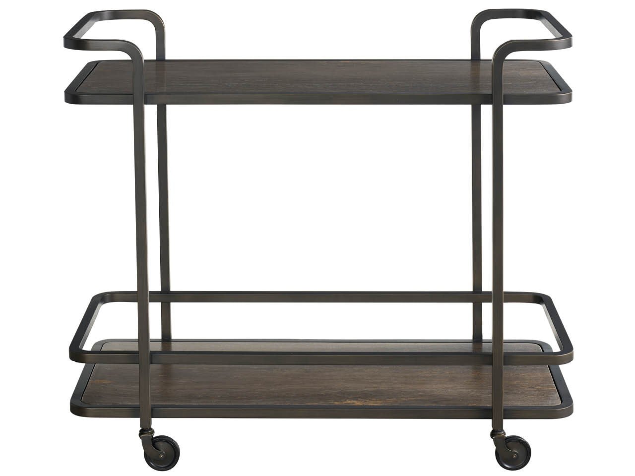 Modern Smoked Bronze Bar Cart - Ornate Home