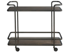 Modern Smoked Bronze Bar Cart - Ornate Home