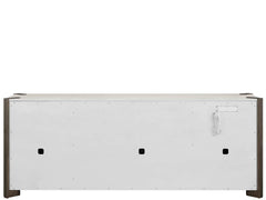 Modern Smoked Gold/Mist Credenza 89" Wide Four-Door Storage Cabinet with Power Bar - Ornate Home